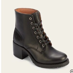 Frye Sabrina Dark Brown Leather Lace Up Ankle Boots Women’s 7M